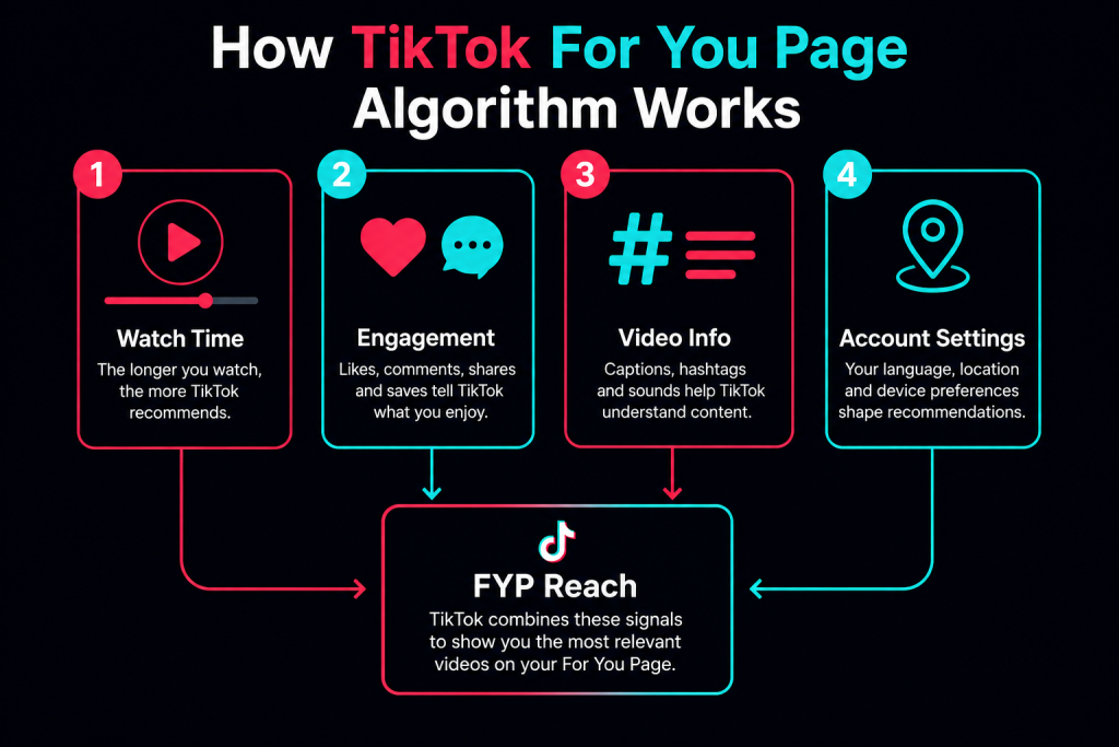 TikTok For You Page algorithm signals infographic 2026